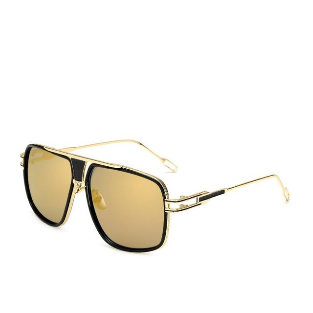 Modern Classic Oversized Men Sunglasses Luxury Brand New Glasses Square With High Quality Metal Frame and Polarized Mirror Glasses  Oculos de sol With  UV400 Prodection for Sun