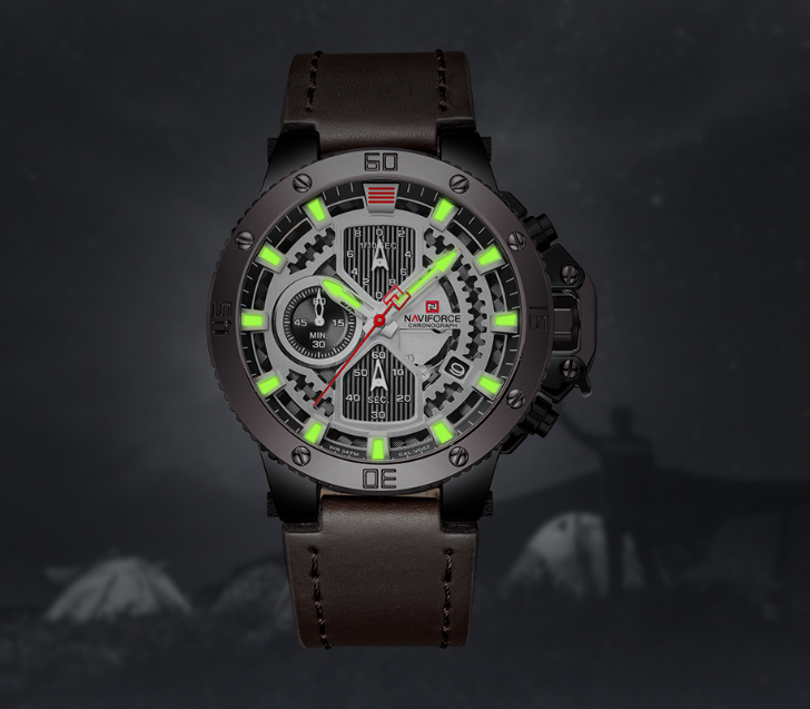 Men's Casual Waterproof Watch With Chronometers And Fluorescent Hands Excellent Design Perfect Gift