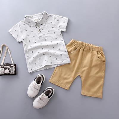 Modern Luxury Baby Boys T shirt And Shorts Anchor Printed Children's Clothing in Elegant  Deisgn