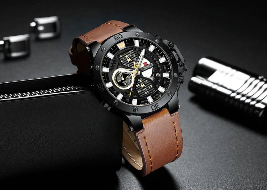 Men's Casual Waterproof Watch With Chronometers And Fluorescent Hands Excellent Design Perfect Gift