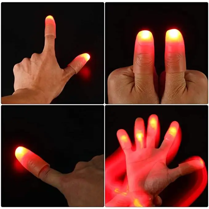 2pcs Red Lightup Magic Thumbs LED Magic Fingers Tricks Thumb Props Amazing Ultra Bright Light Festival Party Toys Illusion Magic Gadgets - STEVVEX Gadgets - 739, fingers magic trick, gadgets, led magic thumb props, magic, magic gadget, magic gadgets, magic thumb, magic trick, red thumb props, thumb props, thumb tricks - Stevvex.com