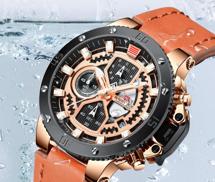 Men's Casual Waterproof Watch With Chronometers And Fluorescent Hands Excellent Design Perfect Gift