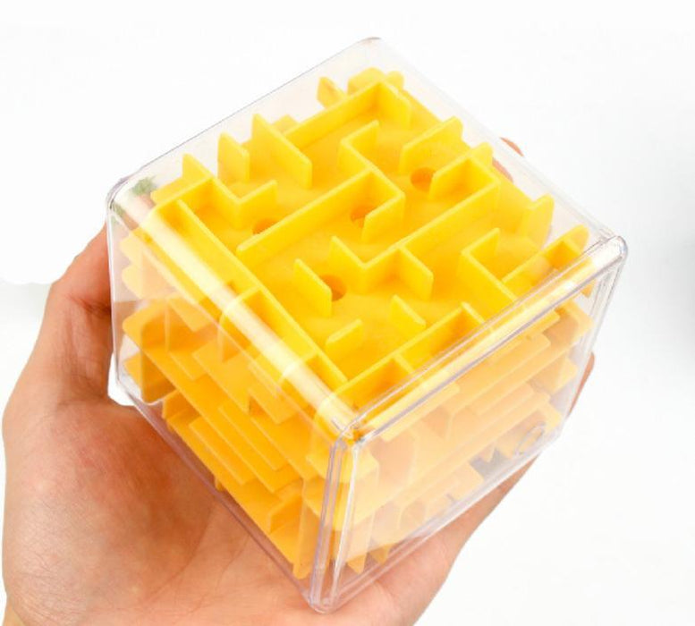 3D Maze Magic Cube Transparent Six-sided Puzzle Speed Cube Rolling Ball Game Maze Toys for Children Educational