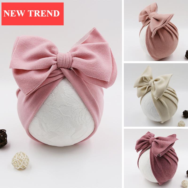 Cute Bows Baby Hat Knot Intant Baby Girls Newborn Turban Soft Children Kids Toddler Beanie Cap