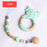 Modern Luxury Pacifier Clip Chain Beech Beads Silicone Elephant Pendant Baby Teething Nursing Clips Chain For Baby