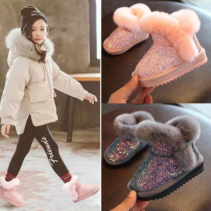 Toddler Durable Winter Snow Boots Girls Cold Weather Baby Comfortable Soft Fur Shoes