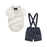 Luxury Modern Outfit Autumn Fashion Baby Boys Gentleman Bow Tie Rompers Pants Suit Baby Set For Celebrations