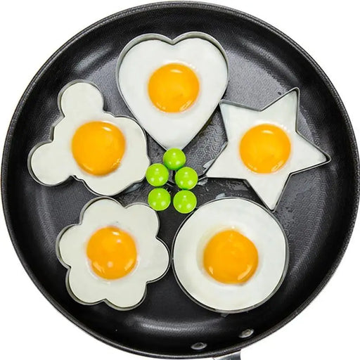 5Pcs Stainless Steel Fried Egg Mold Pancake Mould Omelette Mold Ring Cooking Fried Egg Bento Shaper Kitchen Gadget