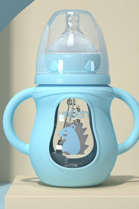 Modern Glass Baby Bottle Straw Drop-resistant Water Drink Bottles for Baby Milk Bottle for a Child