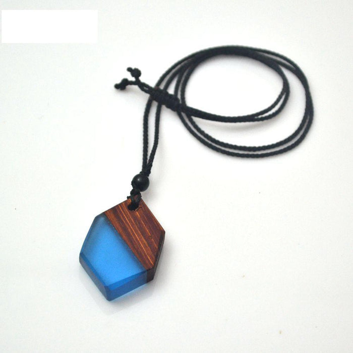 Handmade Luxury Fashion Geometric Wooden Necklace Pendant Wood Grain Antique Men And Women's Jewelry