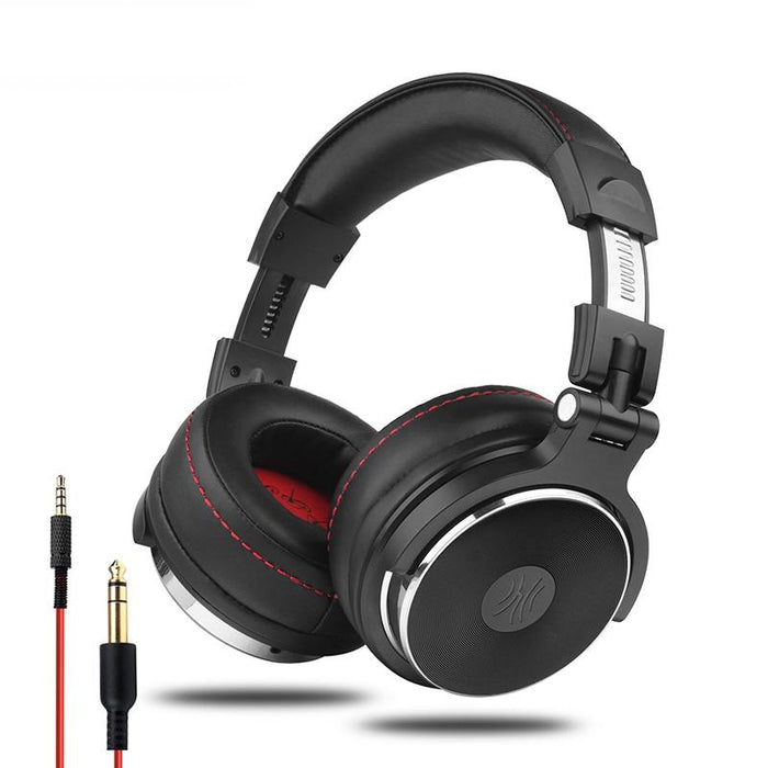 STEVVEX Wired Professional Studio Pro DJ Headphones With Microphone Over Ear HiFi Monitor Music Headset Earphone For Phone PC