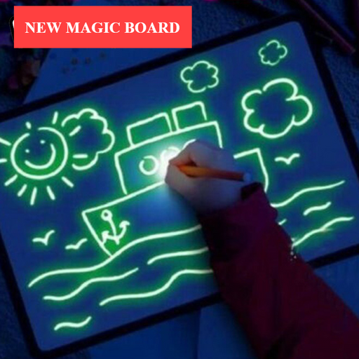 A3 A4 A5 Kids Luminous Drawing Board with Light-Fun Magic Sketchpad Draw Tablet Fluorescent Pen Russian English Light Up Toys