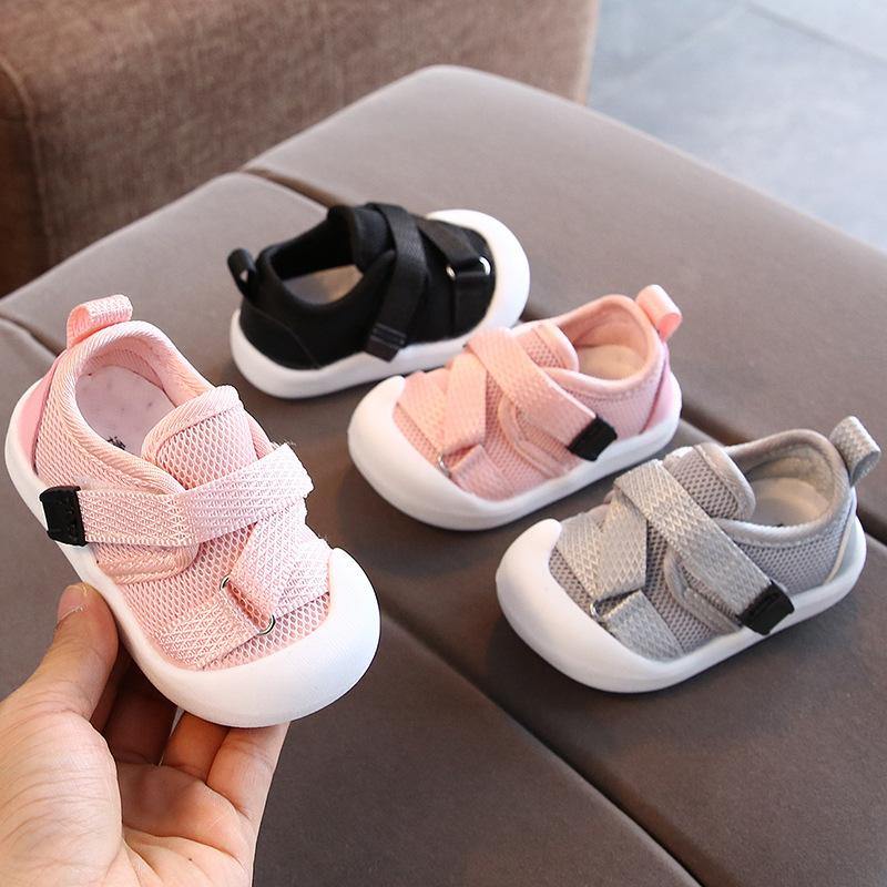 Flexible Boys Girls Breathable Mesh Shoes Slip-proof Soft Sole Shoes Baby Casual Toddler Shoes