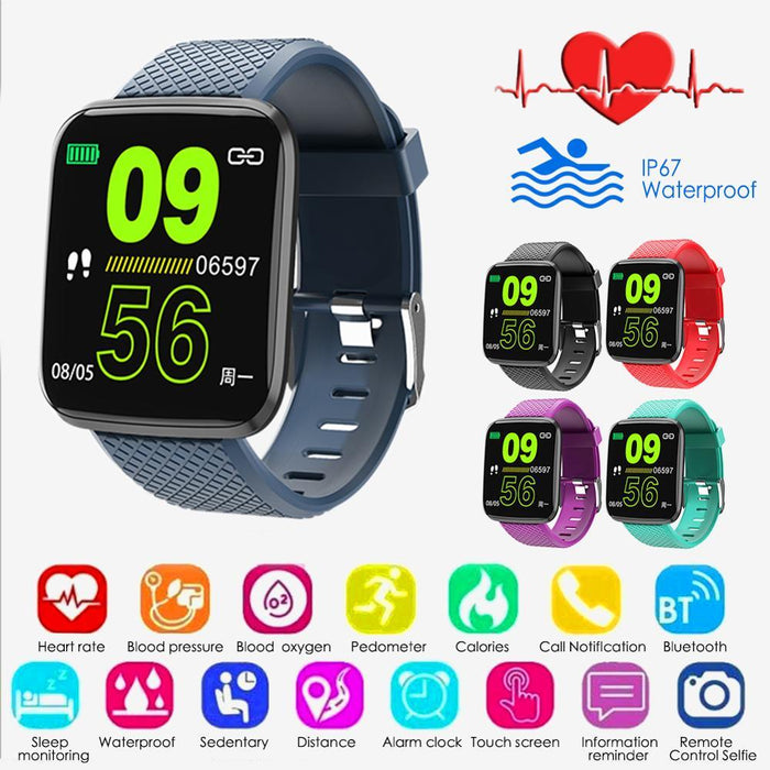 Sport Smart Watch For Men and  Women Blood Pressure Waterproof Ip67 Smartwatch Heart Rate Monitor Fitness Tracker Watch For Android IOS