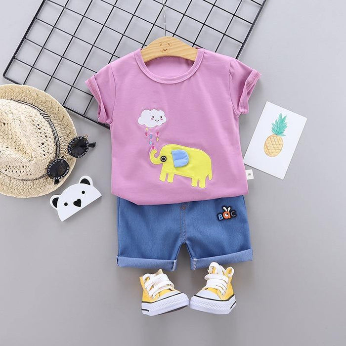 Fashion Infant  Clothing Set for Boys and Girls Cute Summer Casual Clothes Set  Top+Shorts Kids Clothes Summer Edition T shirt and Pants Set