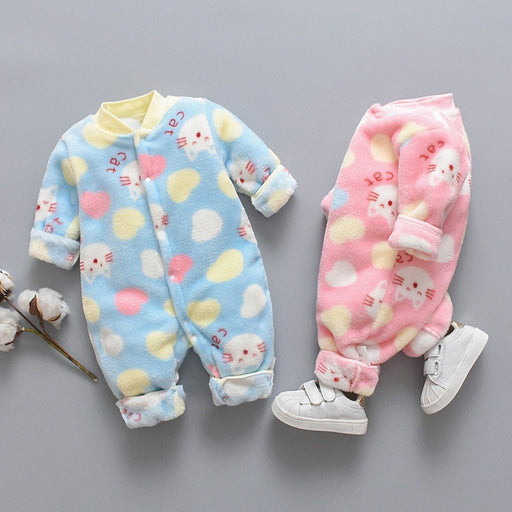 Newborn Infant Baby Jumpsuit Children Cartoon Animal Fleece Warm Romper Jumpsuit for baby Boy Girls Plush Material