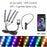 Interior Car Lights LED Car Strip Lights with Two-Line Waterproof Design RGB LED Strip Light With USB Wireless Remote Music Control Multiple Modes and Music Sync Under Dash Car Lighting with Car Charger, DC 12V