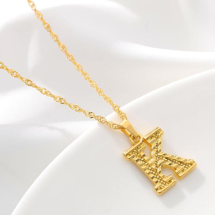 Modern NEW Luxury Shiny Tiny Gold Initial Letter Necklace For Women and Man In Jewelry Hip Hop Retro Design