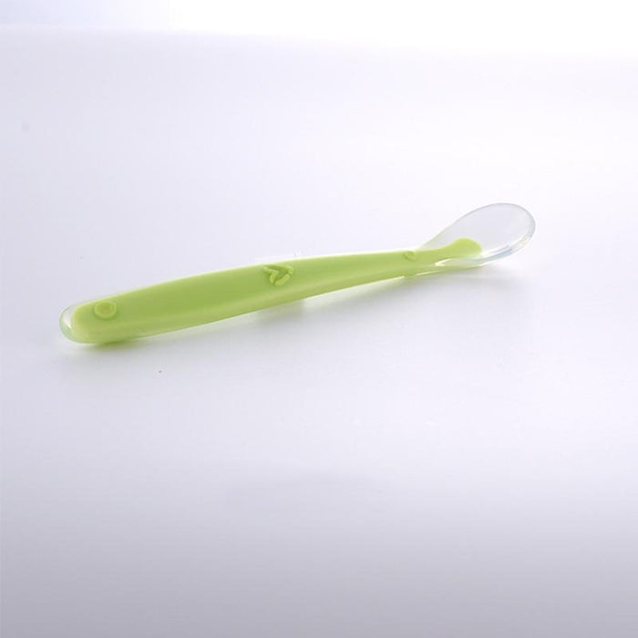 Silicone Baby Soft Soup Spoon Healthy Infant Sucker Candy Color Kitchen Cooking Spoon Rice Spoon Children Dishes Tableware for Kids