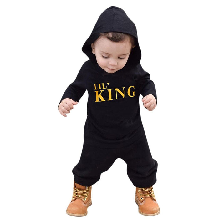 Baby Boy Letter Hoodie T-Shirt Tops and  Camo Pants Outfits In Modern New Printed Style For Kids