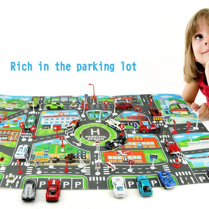 Traffic Road Carpet Play mat Rug For Cars Baby Crawling mat Climbing Pad Parking Lot Map Play Carpet for Baby and Kids