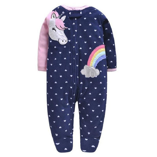 Modern Cartoon Unicorn Baby Girl Jumpsuit Footies  Romper For Newborn Boy and Girls In Trend Design