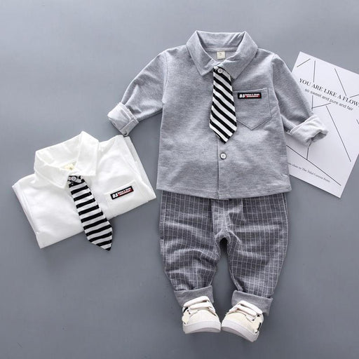 Newborn Baby Boys Clothes Formal Party  Clothing Sets Tie Shirt and Pants Outfits Set 0-4 Year For Boys In Modern Style