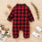 Spring Autumn Newborn Cotton  Casual classic Plaid Collar Jumpsuit for Baby Boys / Girls In Elegant Retro Modern Style