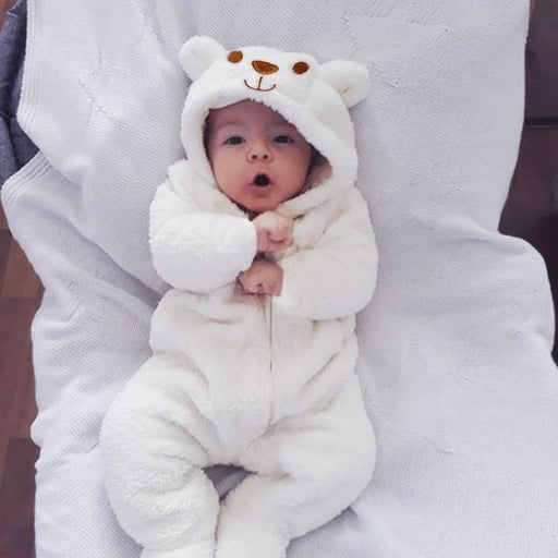 Luxury Modern Newborn Baby Boy/Girl Clothes Long Sleeve Hoddies Bear Zipper Baby Romper Clothes Autumn Winter Season For Kids and Baby