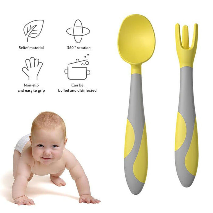 Unique Spoon For Baby  Set Food Silicone Gel Spoon Baby Learn To Eat Training Bendable Soft Spoon Children Tableware