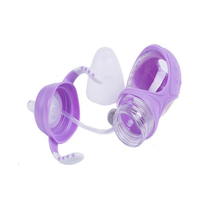 Infant Food Silicone Glass Feeding Bottle For Baby Feeding Bottle Children Drink Water to Feed Glass For Baby