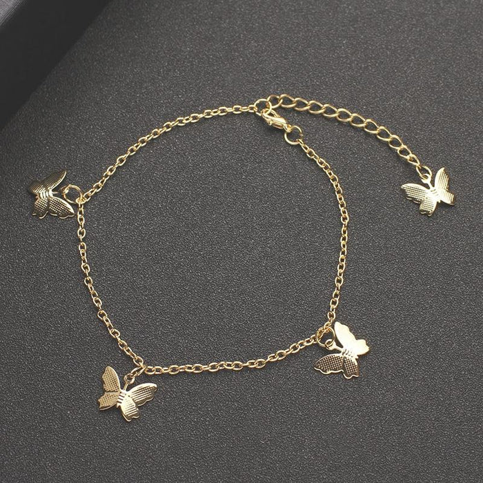 Heart Bohemian Silver Color Anklet Bracelet Heart shape Female Anklets foot Jewelery Style 2020