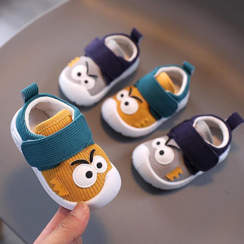 Unisex Infant First Walkers Shoes With Funny Big Eyes Pattern Baby Boy Casual Toddler Girl Non-slip Shoe