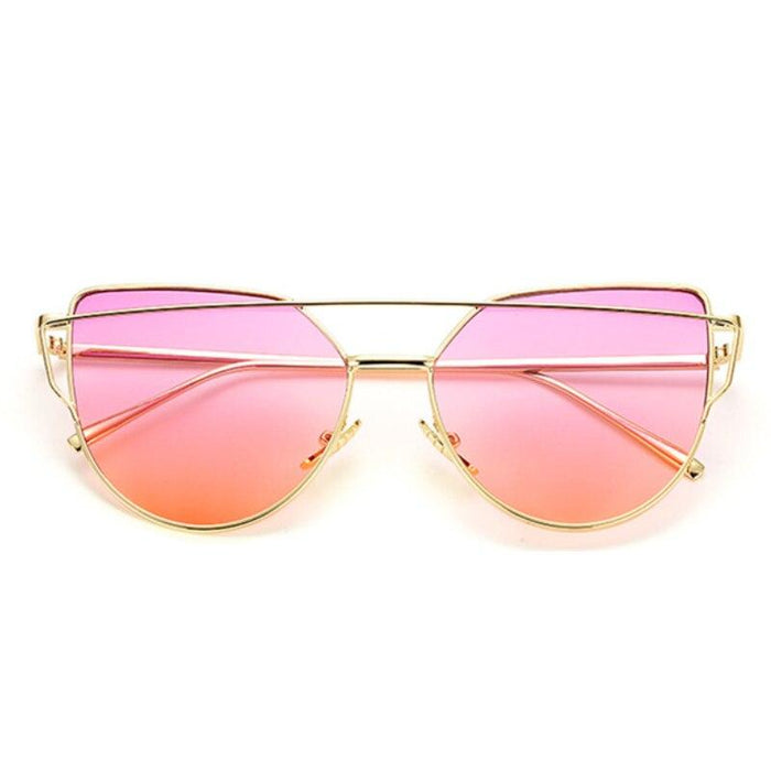 NEW  Stevvex Designer Cat eye Sunglasses For Women and Ladies in Vintage Metal Reflective Glasse Mirror Retro Oculos De Sol Gafas Style With UV 400 Protection