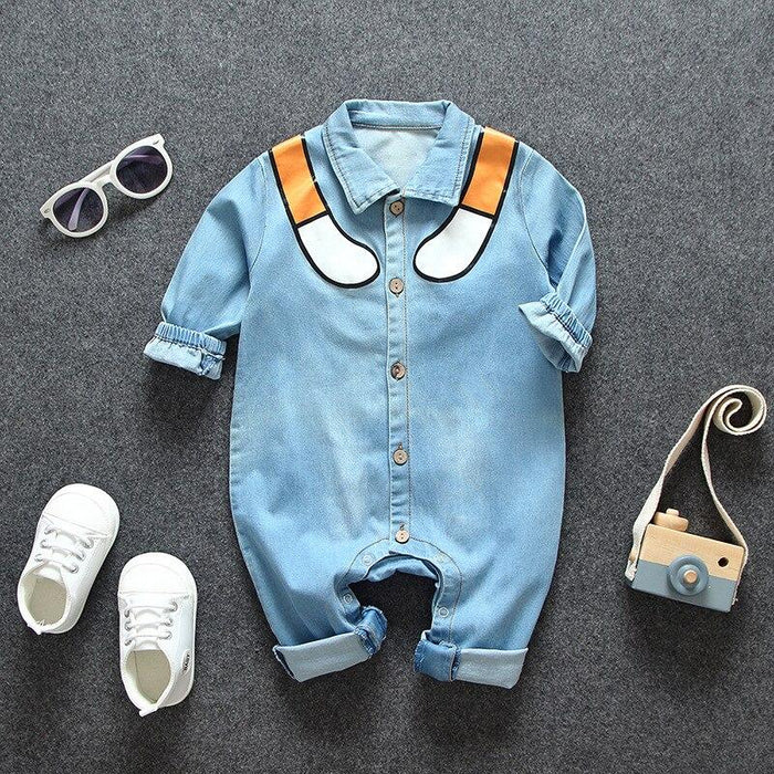 Modern Baby Newborn Jeans Style Romper and Jumpsuit Cartoon Jumpsuit Baby Boy Clothes