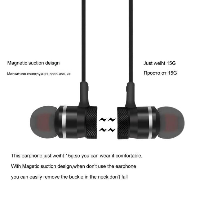 Luxury Modern New 5.0 Bluetooth Earphone Sports Neckband Magnetic Wireless earphones Stereo Earbuds Music Metal Headphones With Mic For All Phones