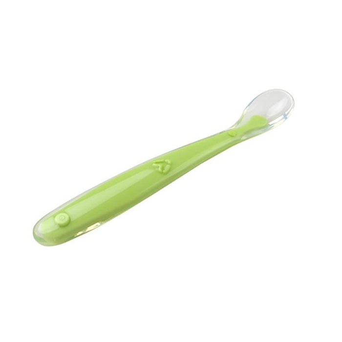 Baby Soft Silicone Spoon Candy Color Temperature Sensing Spoon Children Food Baby Feeding Tools Unique Design Perfect Gift