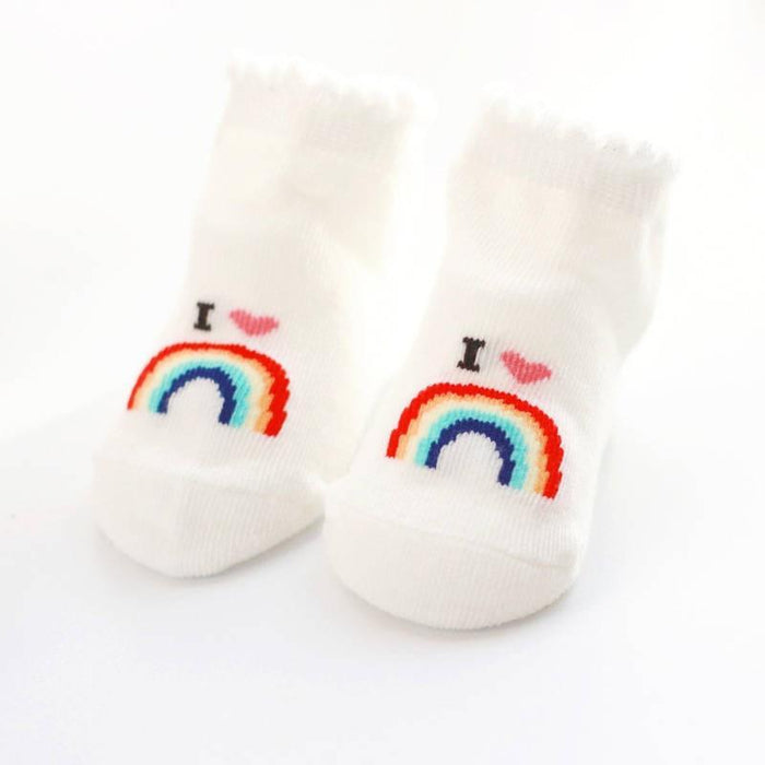 Comfortable Cute Cotton Newborn Soft Baby Girls Boys Socks Infant Toddler Stripe Anti Slip Stretchy Socks