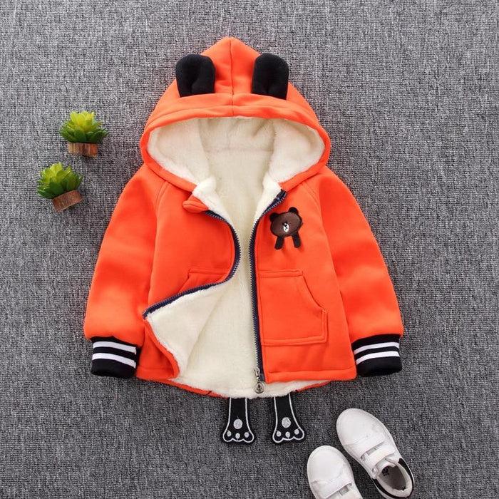 Winter Baby Warm Cotton Coat for Children Outerwear, Newborn Jacket For Infant Clothing For Boys and Girls In Bear Design For Autumn and Winter Season