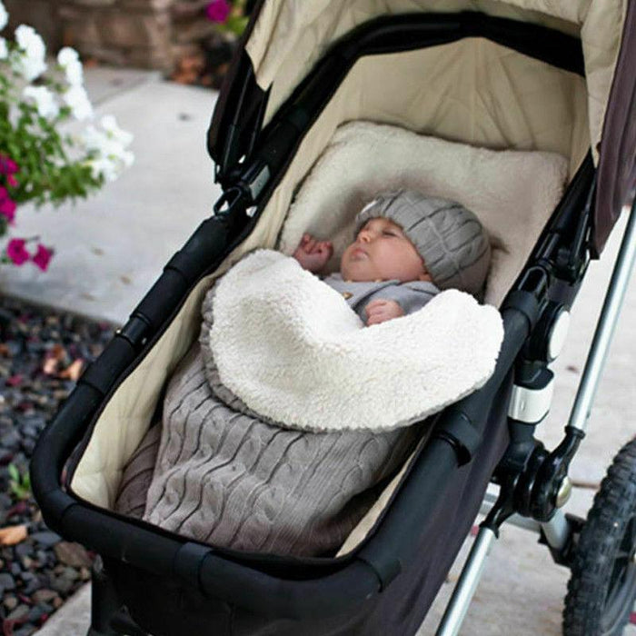 Warm Baby Blanket Knitted Newborn Swaddle Wrap Soft Sleeping Bag Footmuff Cotton Envelope For Stroller Accessories For Baby