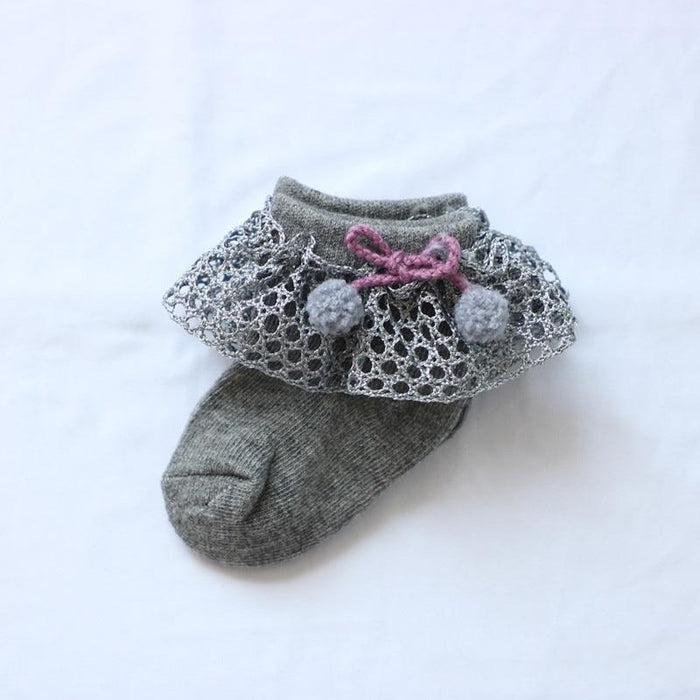 New Baby Socks Cute Lace Flower Bows Newborn Baby Girl Socks Cotton Princess Girls Socks