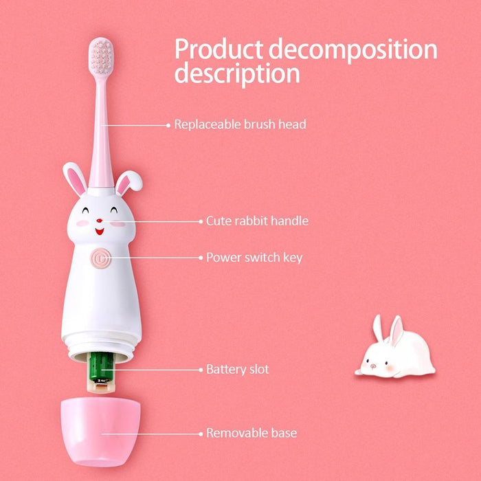 New Electric Toothbrush Cartoon Pattern Teethbrush Electric Teeth Tooth Brush For Kids with Soft Replacement Head Vibrating Toothbrush for Children Boys and Girls Age 3-13 IPX7 Waterproof Christmas Gift for Kids