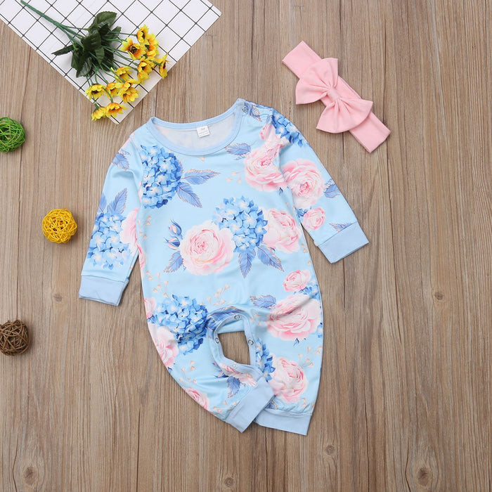 New Fashion Newborn Romper Floral Jumpsuit  Baby Playsuit Girl Outfit Clothes Set For Girls