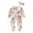 Modern Interesting Luxury Floral Newborn Baby Girl Clothes Infant Baby Girl Footed Full Sleeve Outfit Romper Jumpsuit With Big Bow In Modern Design