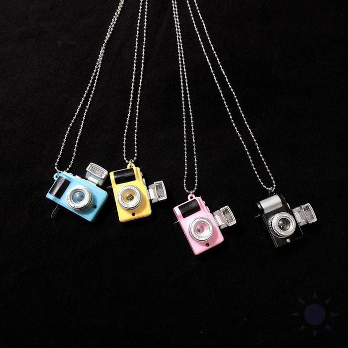 Interesting Flash Camera Necklaces Music Pendant Luminous Necklace Retro Small Camera Necklace With Flash For  Men and Women