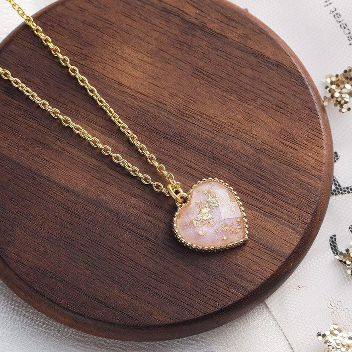 New Romantic Amazing Sweet Cute Colorful Heart Shape Pendant Elegant Link Chain Necklaces Luxury For Women And Girls Wedding Engagement Accessories Jewelry