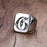 Modern Letter Retro Initials Signet Ring for Men 18mm Bulky Heavy Stamp Male Band Stainless Steel Letters Custom Jewelry Gift for Him