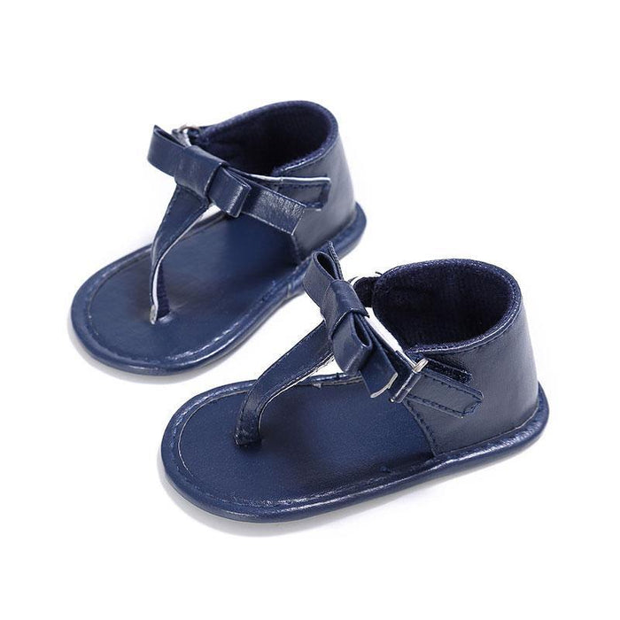 Baby Summer Newborn 0-18M Infant Baby Girls Boys Shoes Solid Non-slip Party Bow PU Leather Breathable Toddler Shoes