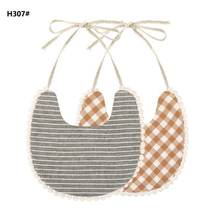 Infant Baby Bib Kid Toddler Dinner Feeding Tassel Double-side Cotton Linen Burp Cloths Saliva Towel For Baby