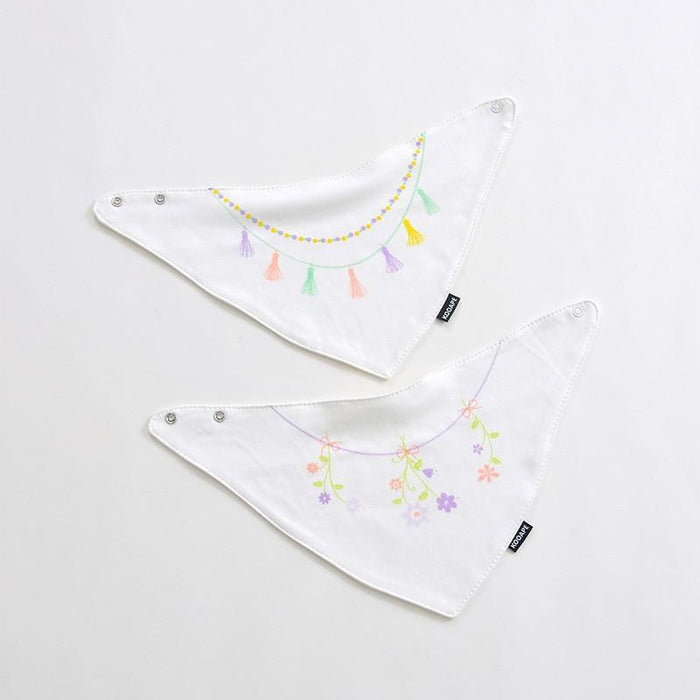 2 Pcs Baby Bibs Bandana Cotton Double Layers Drool Bib For Boys And Girls Triangle Bibs Infant Towel